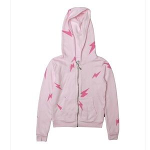 t2Love Pink Lightning Bolt Zip Hoodie